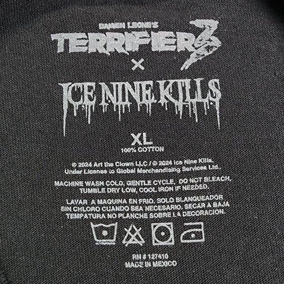 Ice Nine Kills Terrifier 2 A Work Of Art Horror T-Shirt XL Black 100% Cotton Gra - Picture 5 of 8
